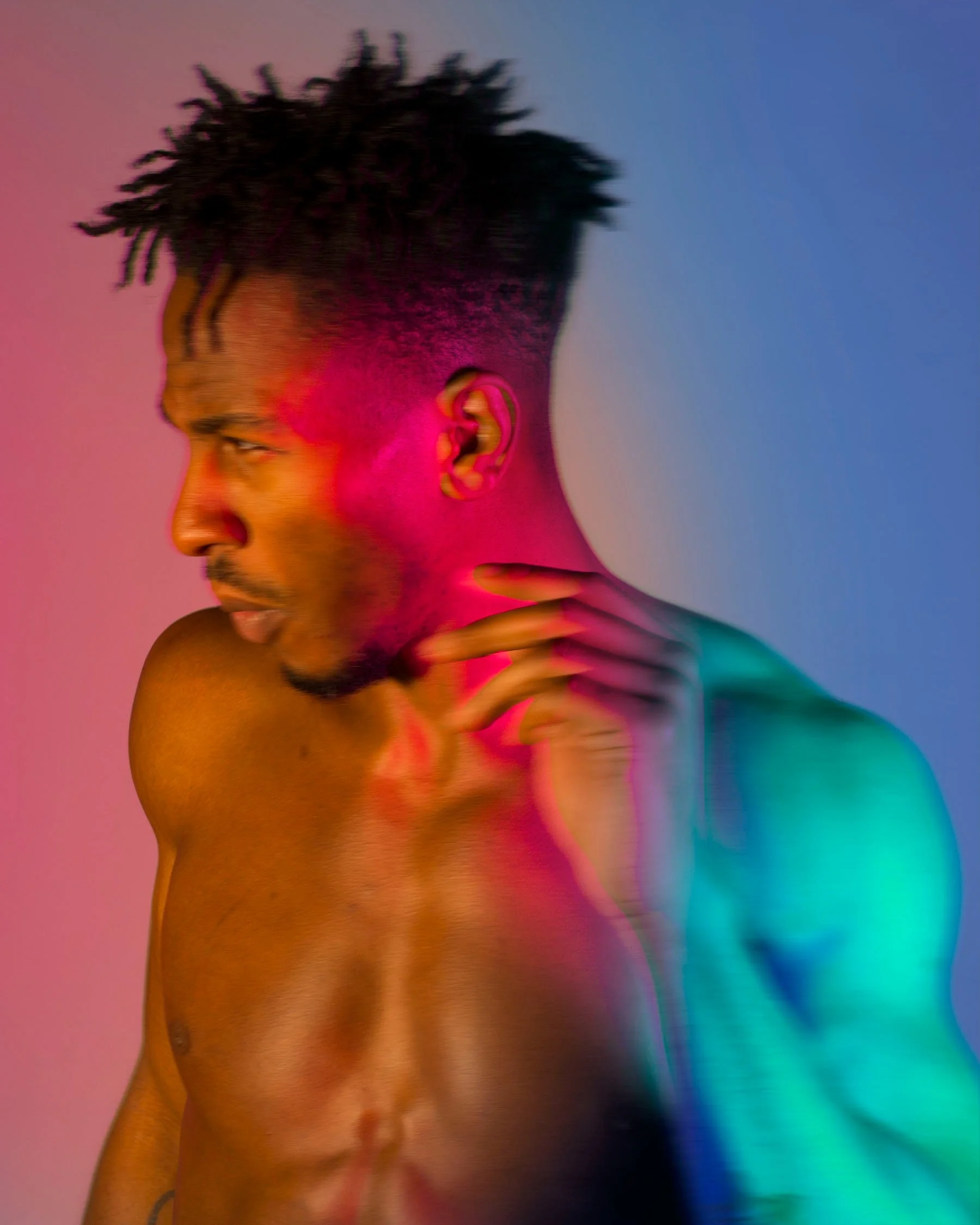 Coloured graphic portrait