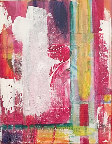 Joy o1_ Acrylic & collage on canvas (24x30 cm)