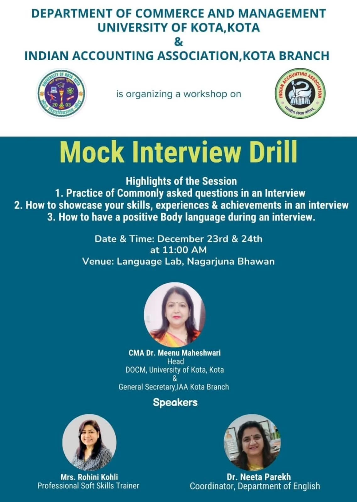 Mock Interview Drill at University of Kota