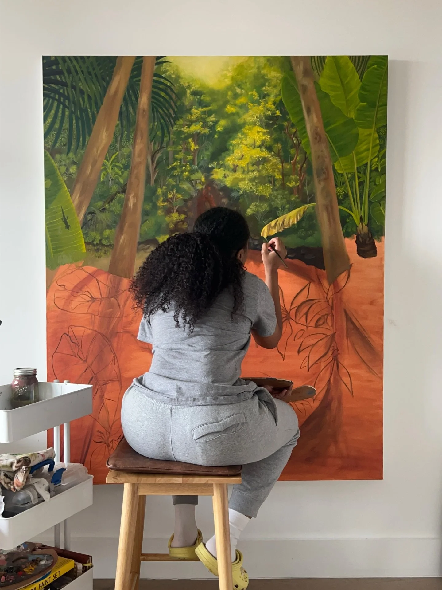 Painted yesterday for 8 hrs and now my back hurts like hell. 
#oilpainting #paintingprogress #painting