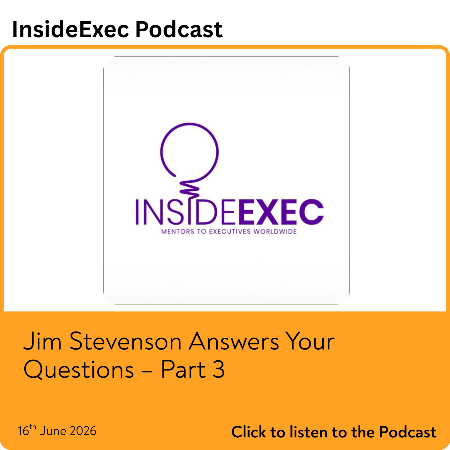Jim Stevenson Answers Your Questions – Part 3