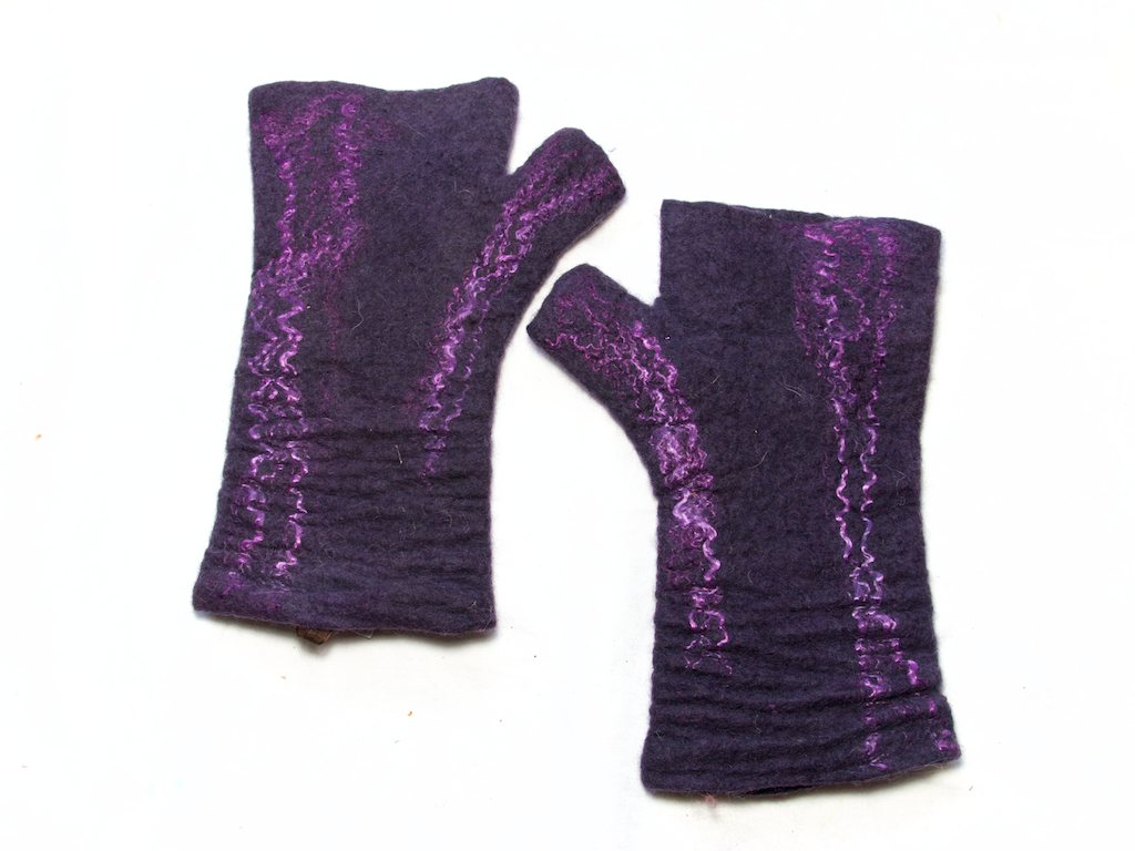 Fernhill Fibre felt wrist warmers with thumb purple.png