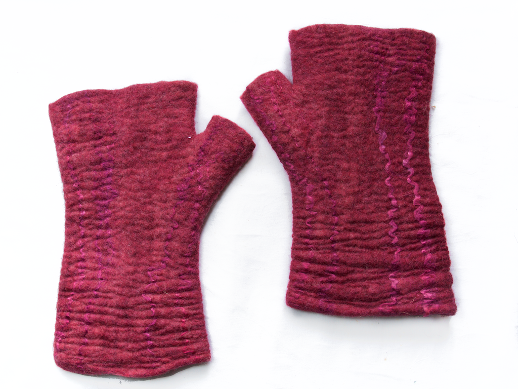 Fernhill Fibre felt wrist warmers with thumb pink.png