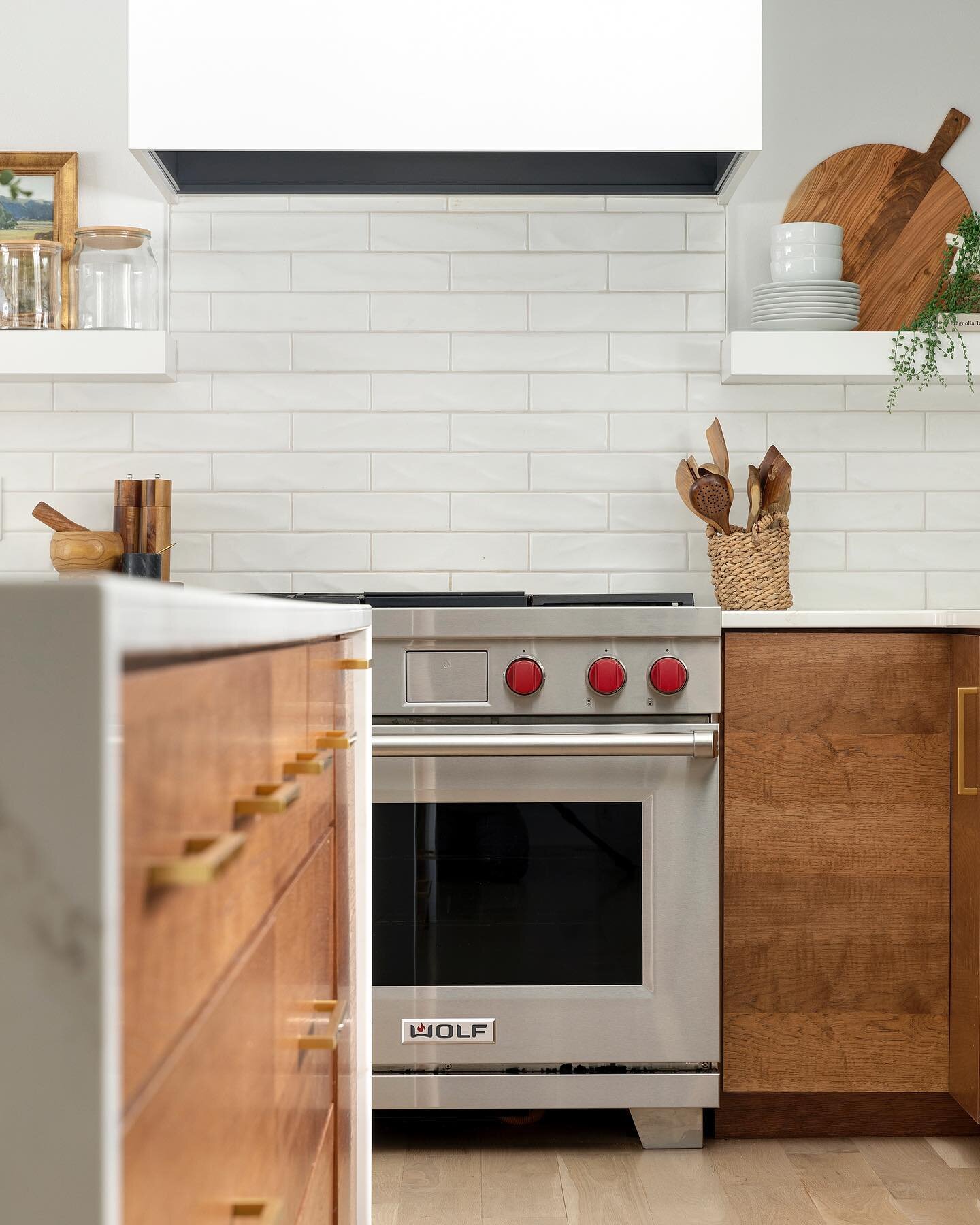 Loving the clean look of this kitchen renovation. The waterfall edge complements the horizontal grain on the cabinet drawer fronts.  Photo credit:@Spacecrafting_photography.  Cabinetry:@thorcraftcustomkitchens.  #christyleehome #eauclaire #kitchenins