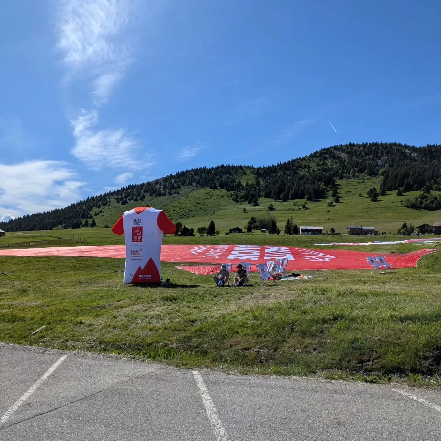 Beautiful afternoon watching the Dauphin&eacute;, or whatever its called ;), on one of our local brutes of a climb! Same finish next month on the Tour!