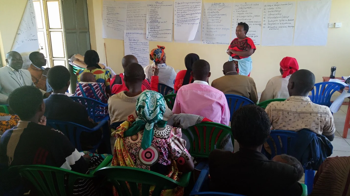 Water and sanitation Committee members attending the training.