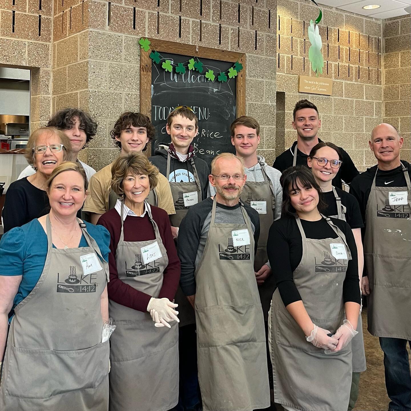 Another great day at Luke 14:12 with our wonderful volunteers. A special  thanks to a group of high school seniors from @overtonbobcats who joined us on their first day of Spring Break. We couldn&rsquo;t have served our 200 hungry guests without your