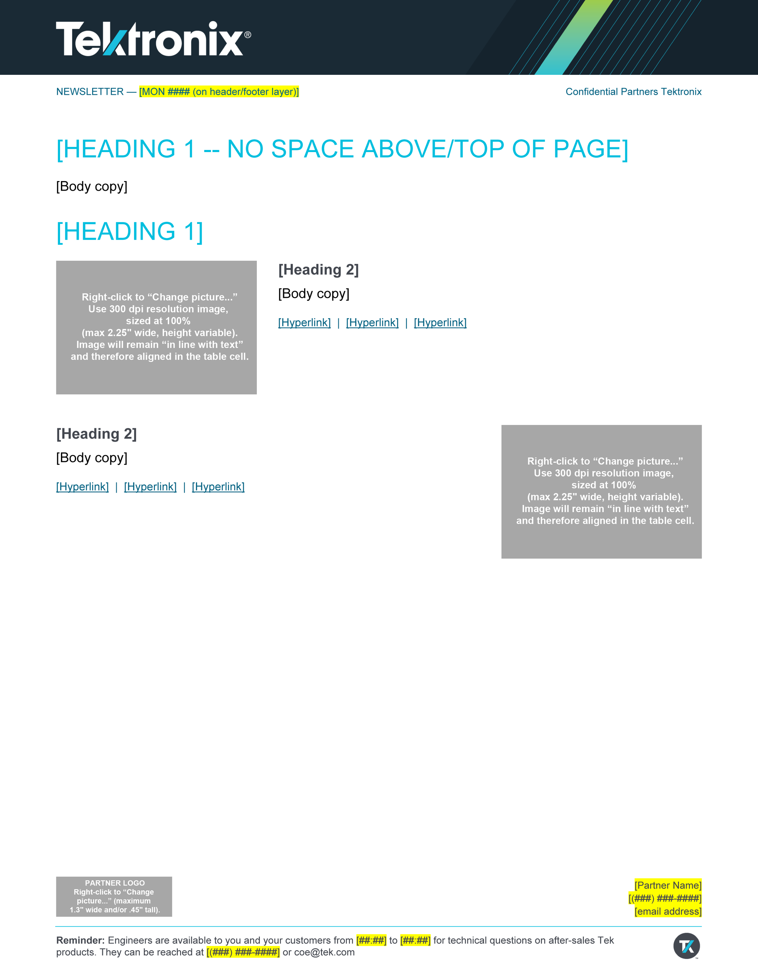 Various collateral templates