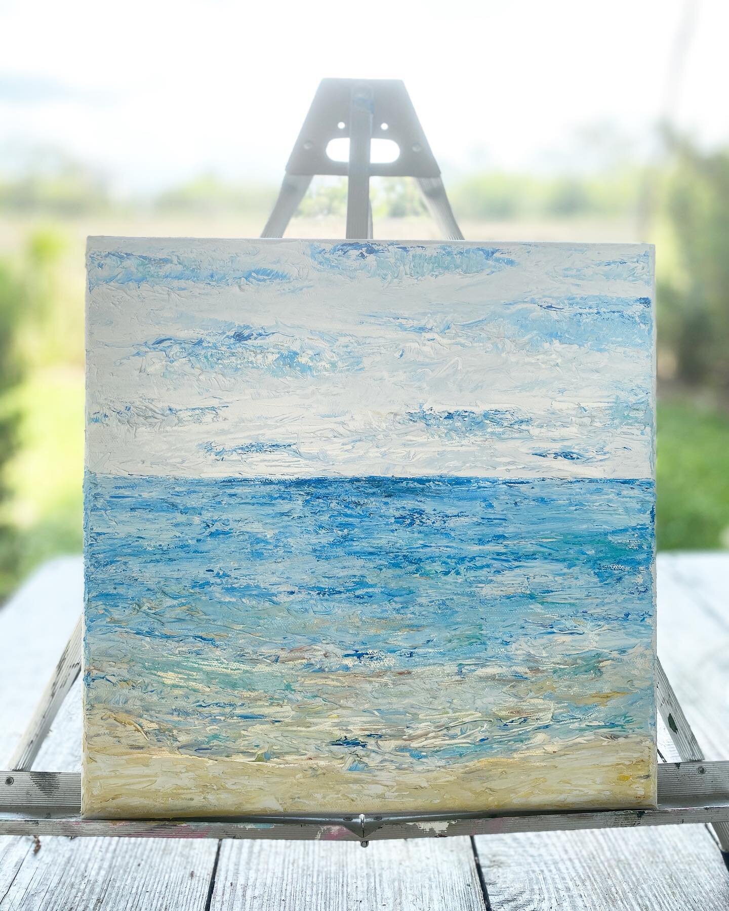 Spring vacation cancelled? Bring it home with a one-of-a kind beachscape. How calming is this commissioned piece? Custom sizing and coloring available, DM me for more details. #beachscape #marshscape #beach #coastaldecor #costal #coastalart #oilpaint