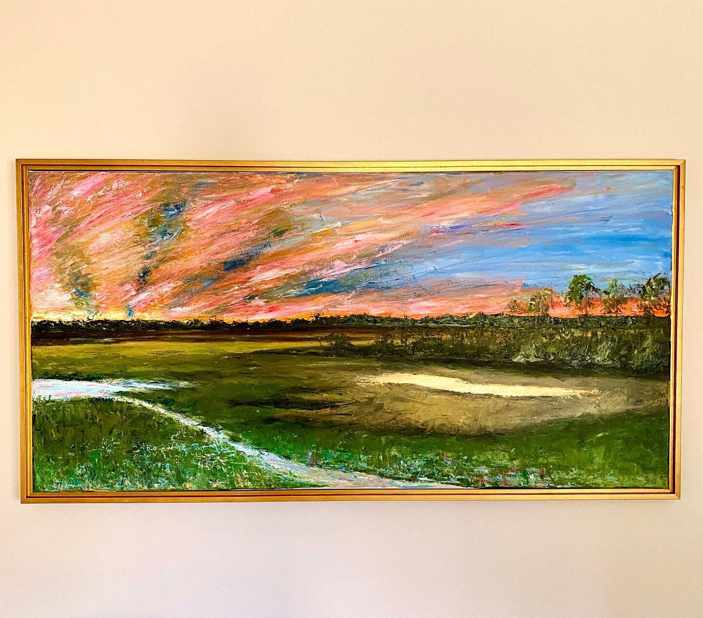 Was happy to see this special commissioned piece all framed up! #oiloncanvas #lowcountry #lowcountrymarshes #marshscape