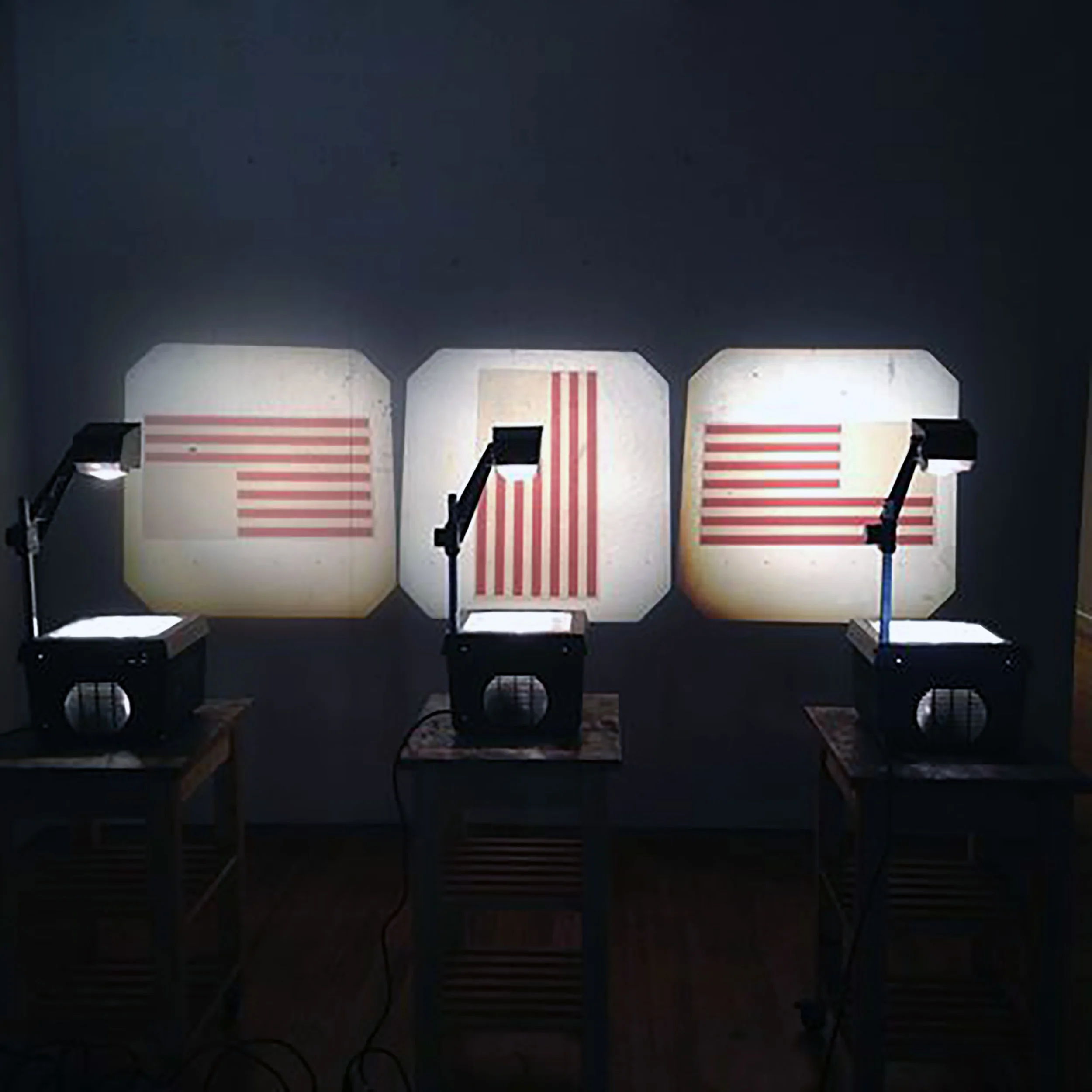 Untitled (Projections of Financial Futures) Acetate film on Eiki projectors Variable 2016
