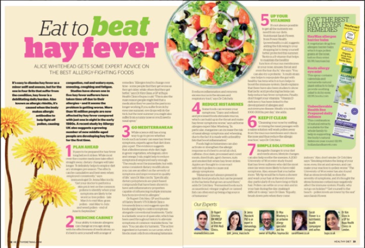 Eat to beat hayfever