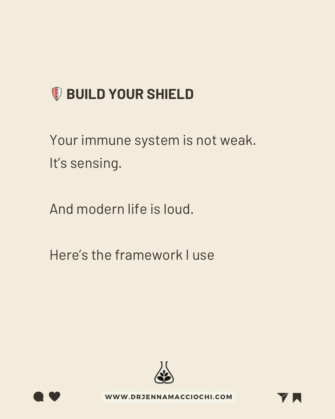 We&rsquo;ve been taught to think about immunity only when we&rsquo;re ill.

But your immune system isn&rsquo;t a crisis service.
It&rsquo;s a lifelong regulator of repair, recovery and resilience.

Build Your Shield is my framework for strengthening 
