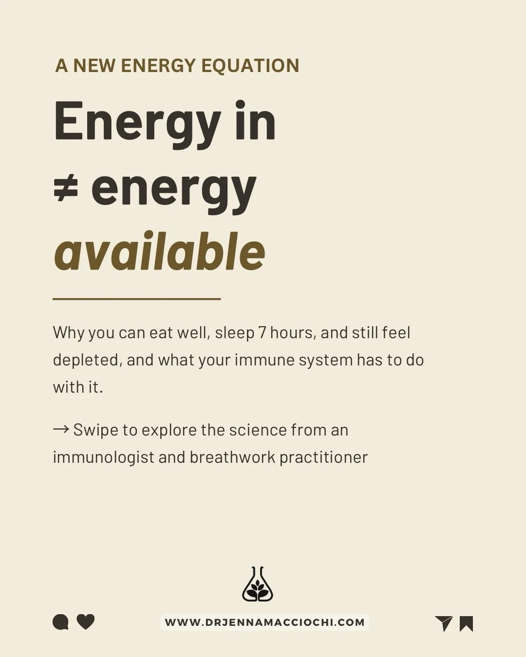 Ofc there are many reasons for tiredness and always worth speaking to your healthcare practitioner to understand your own unique situation.

But I also know may of us are eating well. Sleeping. Doing all the &ldquo;right&rdquo; things. Yet still exha