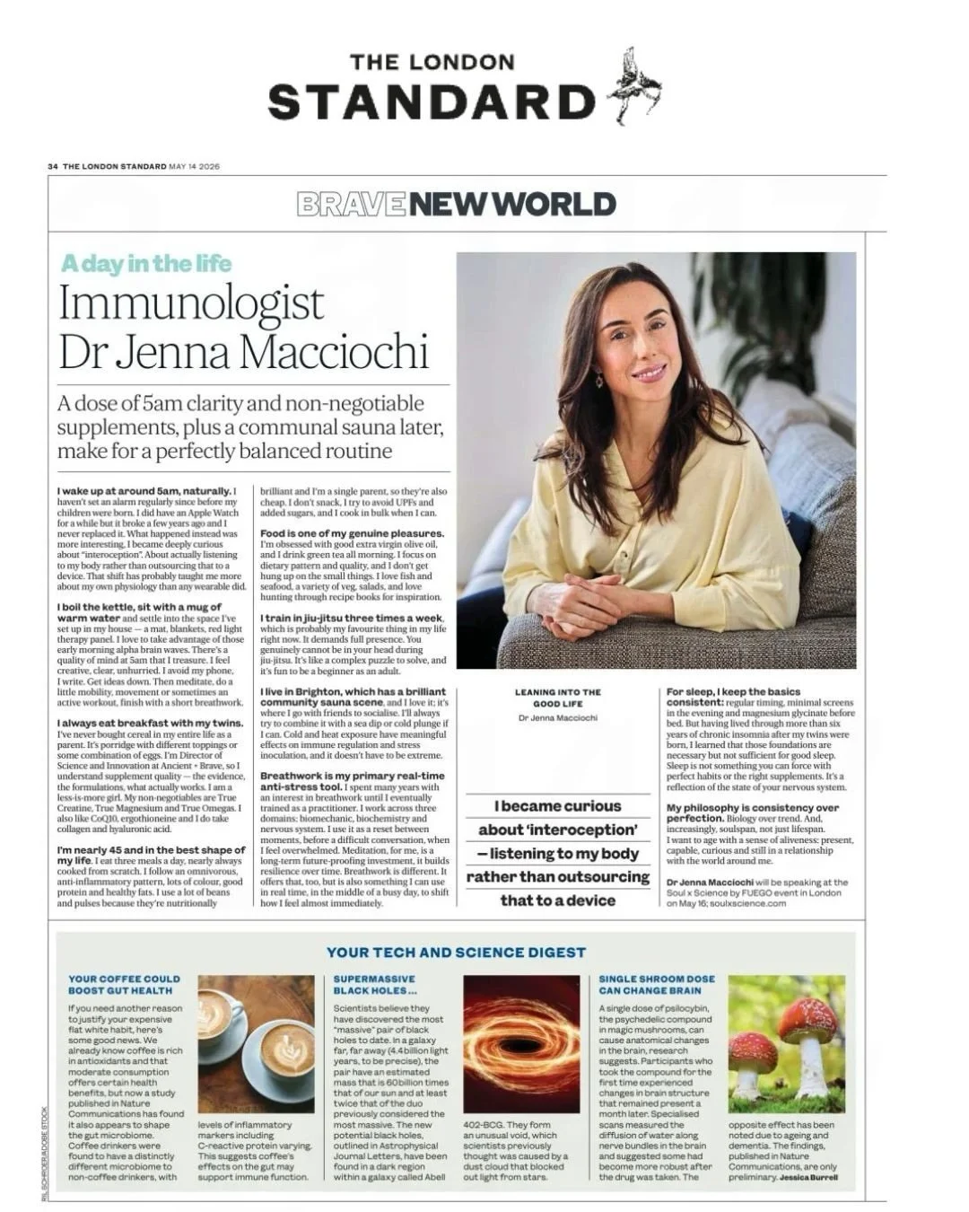 I&rsquo;m now at the stage of life where my 5am porridg, kids, cats and meditation, olive oil, nervous system tools and opinions on wearables make for day-in-the-life article in @thelondonstandard 😅 

Very grateful for this feature and for the chanc