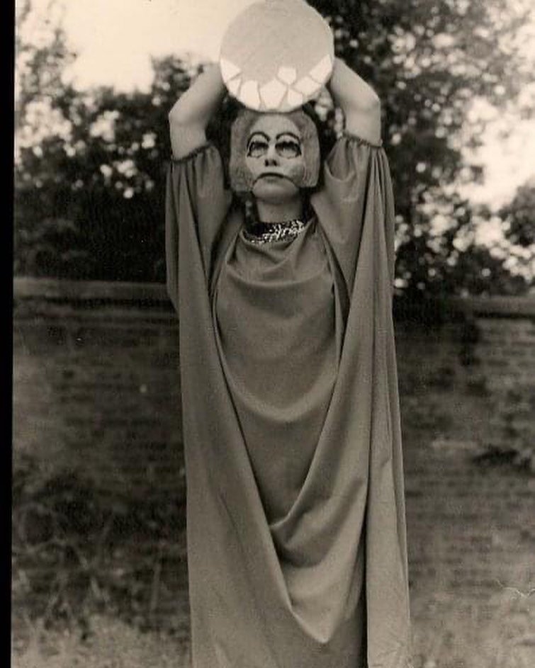 5/20/1989 34 years ago, in one of my favorite sites on campus, Julie @julielefttheuk, Bryant, and I performed my first original mask dance/ritual/theater performance project, Night Sky in a Rock Garden, at Bennington College on May 20, 1989 in the wa