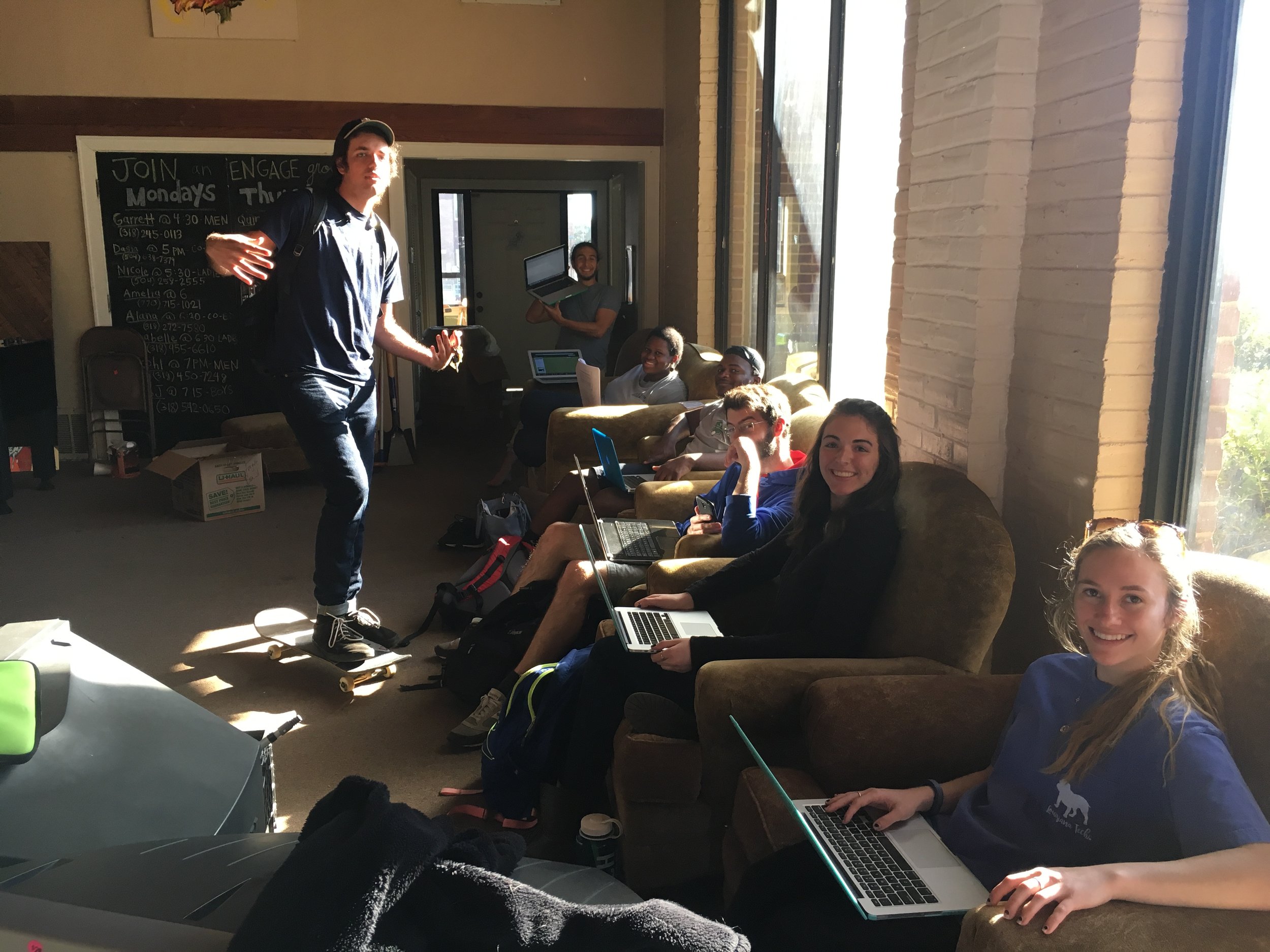 STUDY HOUR! Not quite a party, but school is better with company. During Finals, you can find us hosting study halls and serving pancakes and communion to all exam-weary souls!