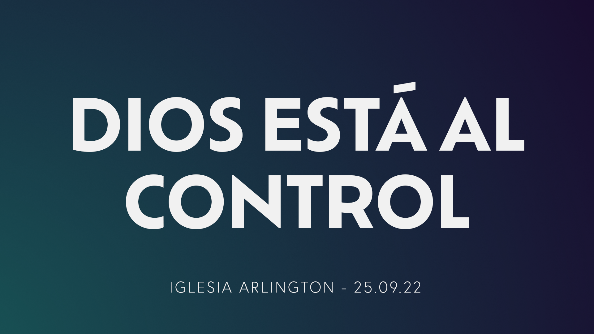 Dios Está Al Control