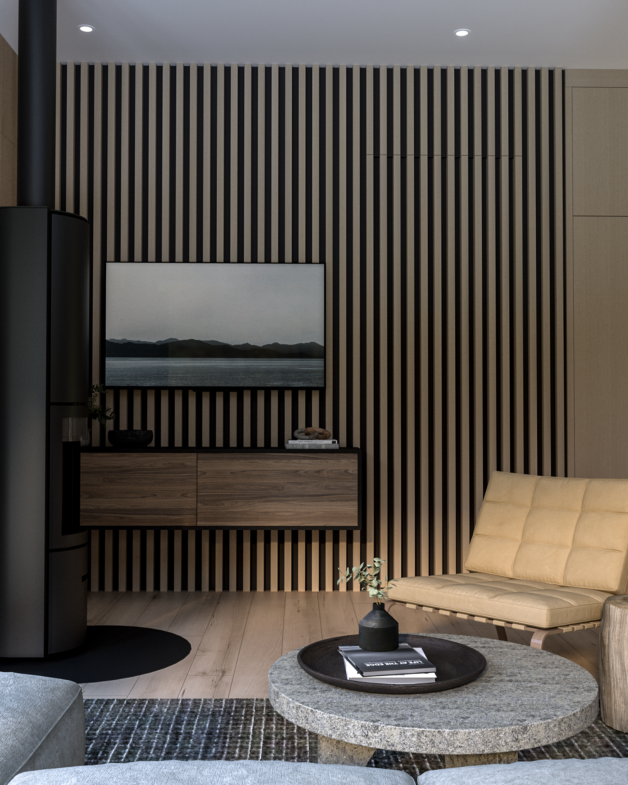 Jamie Banfield Design - Interior Design - Fireplace - Slatted Wall - Modern Back White.png