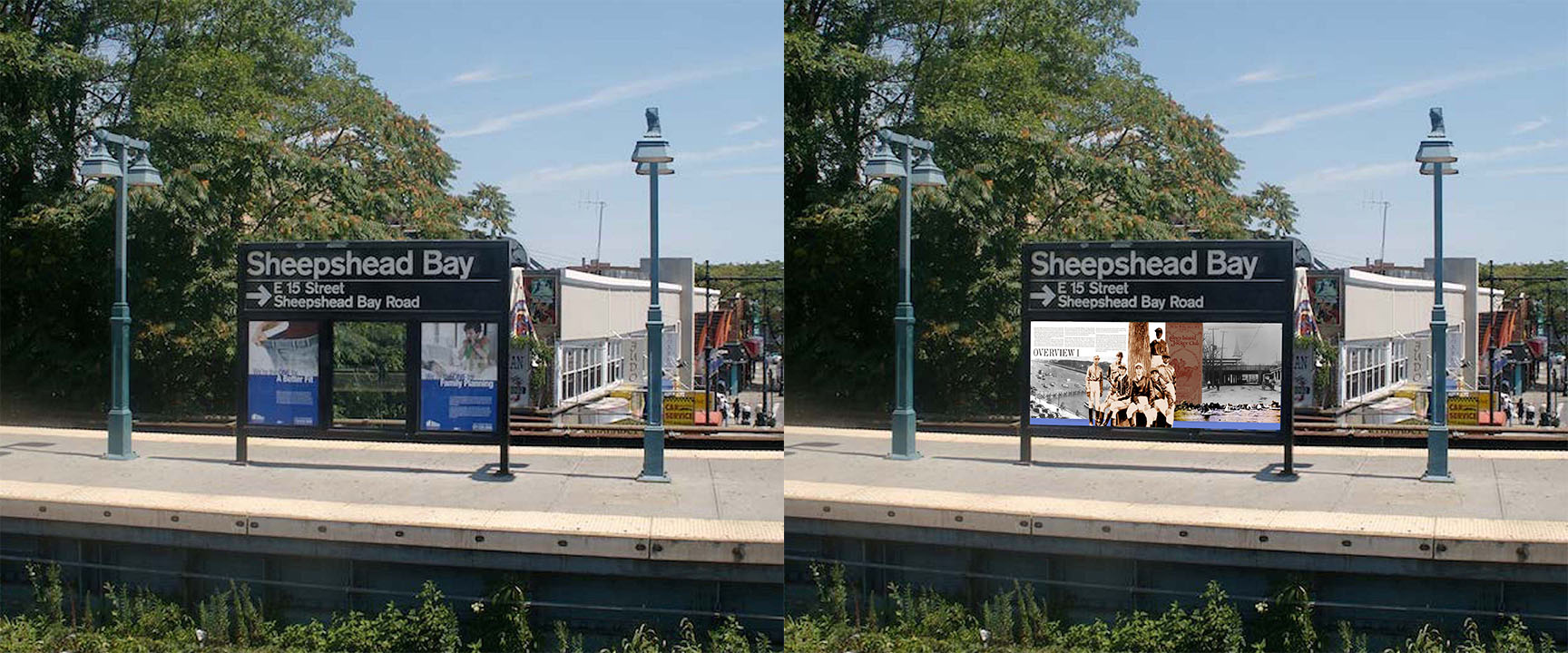 Before | After Sheepshead Bay Subway Station