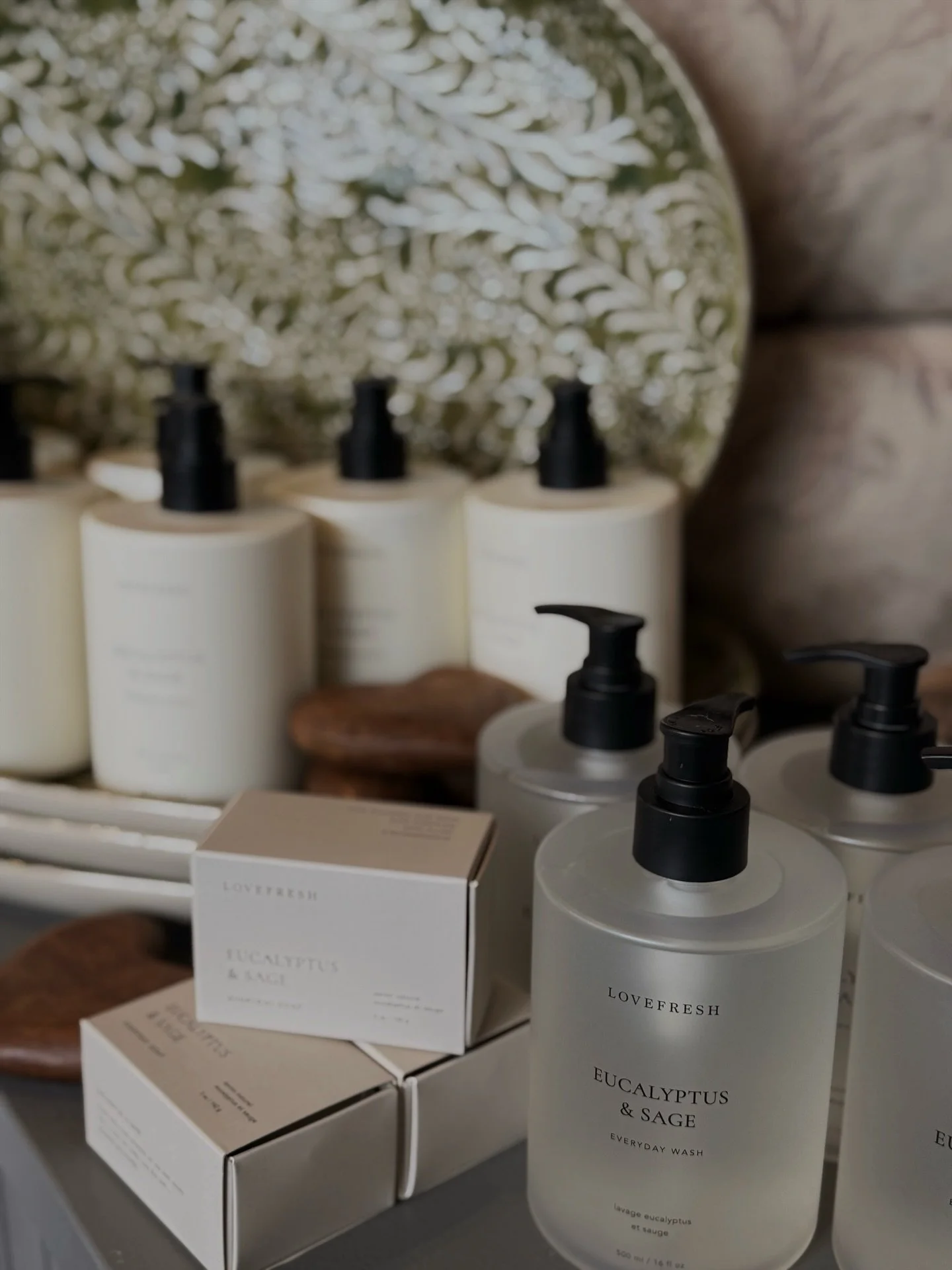 Fresh and invigorating;  Eucalyptus &amp; Sage from @lovefreshdotcom is a popular choice during the warmer months&hellip;. hand &amp; body wash, hand &amp; body lotion and bar soap available! Open 10-5 today!