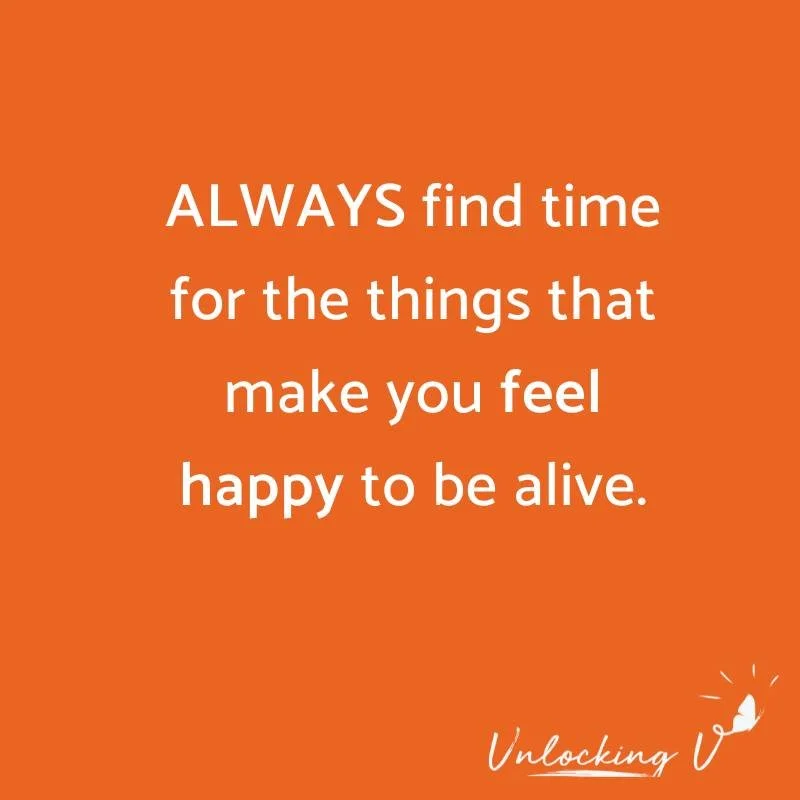 What makes you happy? 
.
Where does that fall on your to-do list?
.
Is it one of the first things to stop when you get busy or overwhelmed?
.
The advice I often hear when someone is overwhelmed is to figure out what to stop doing... but there is also