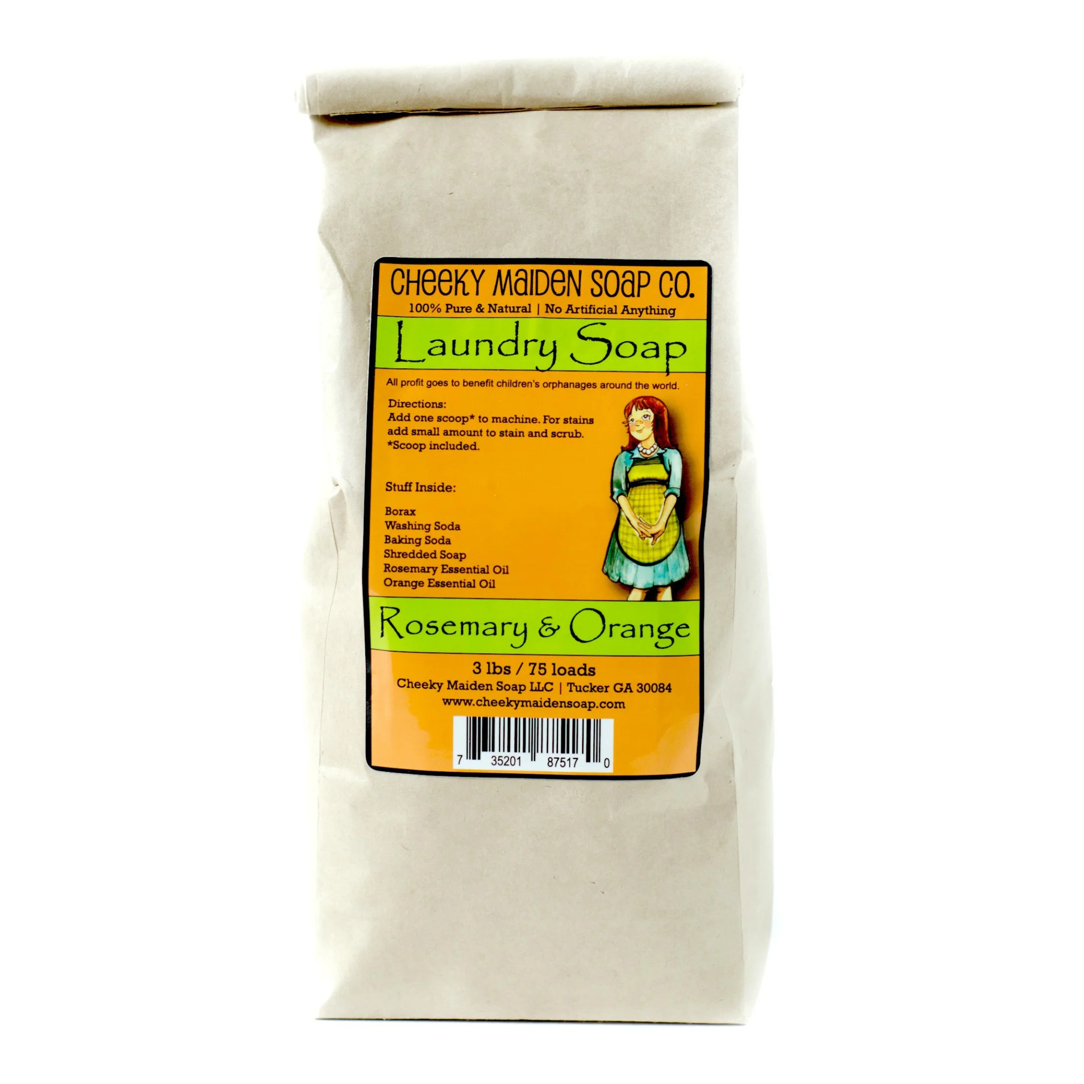 Laundry Soap Rosemary + Sweet Orange (3 lbs/75 Loads) Cheeky Maiden Soap