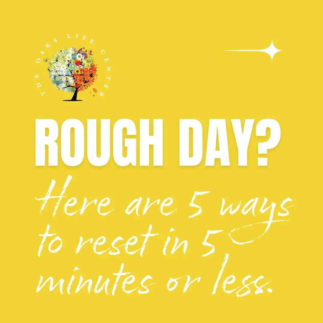 Rough day? You&rsquo;re not alone. 💛

These 5 quick resets can help you pause, breathe, and find your footing again.
Sometimes a few minutes is all it takes to shift your day &mdash; and if it&rsquo;s more than a bad day, our counselors are here to 