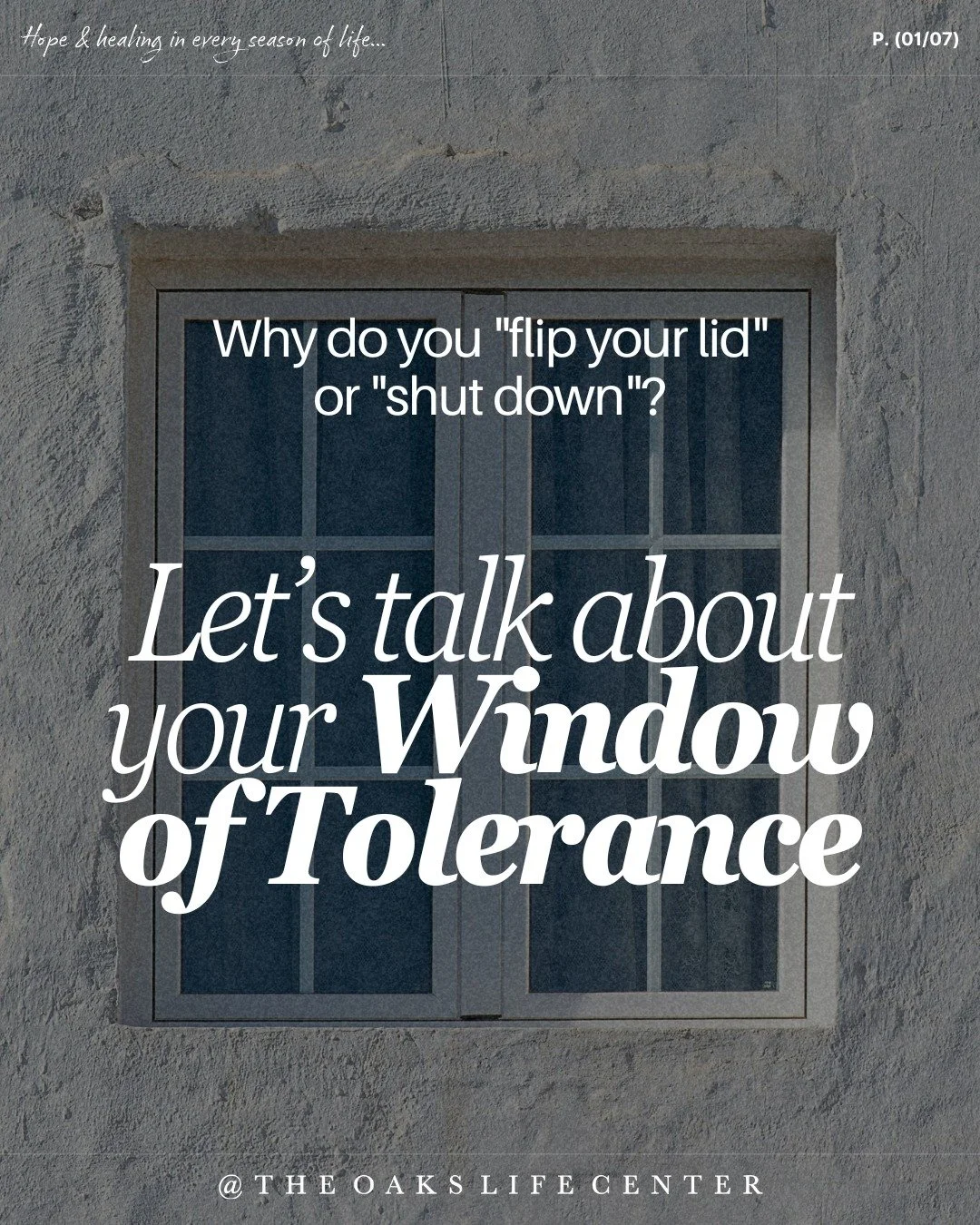 Do you ever feel "too much" or "nothing at all"? Understanding your Window of Tolerance is a game-changer for emotional regulation. Learning where your "edges" are helps you stay grounded even when life gets hectic. 🪟 
