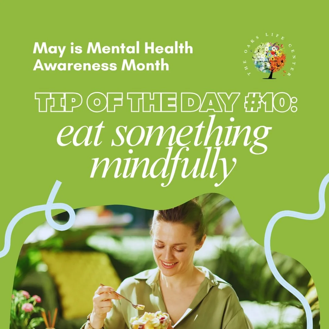 Slow down for this one. Actually taste your food. Enjoy it. 🥗 

Follow along all month for simple, DBT-inspired ways to build more positive moments. Save this for later 🤍

#MoreGoodDaysTogether #MHM2026 #MHM #MentalHealthMonth #TheOaksLifeCenter #C