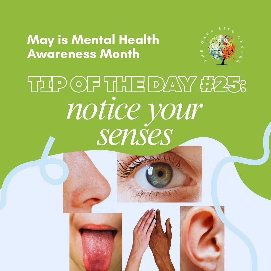 Come back to right now. Name 1 thing you see, hear, feel, smell, taste. ✨️ 

Follow along all month for simple, DBT-inspired ways to build more positive moments. Save this for later 🤍

#MoreGoodDaysTogether #MHM2026 #MHM #MentalHealthMonth #TheOaksL