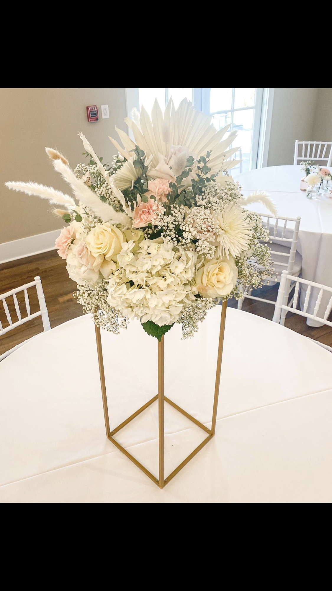 Gold Square Floral Stand 11" x 32" Tall - Inventory: 6