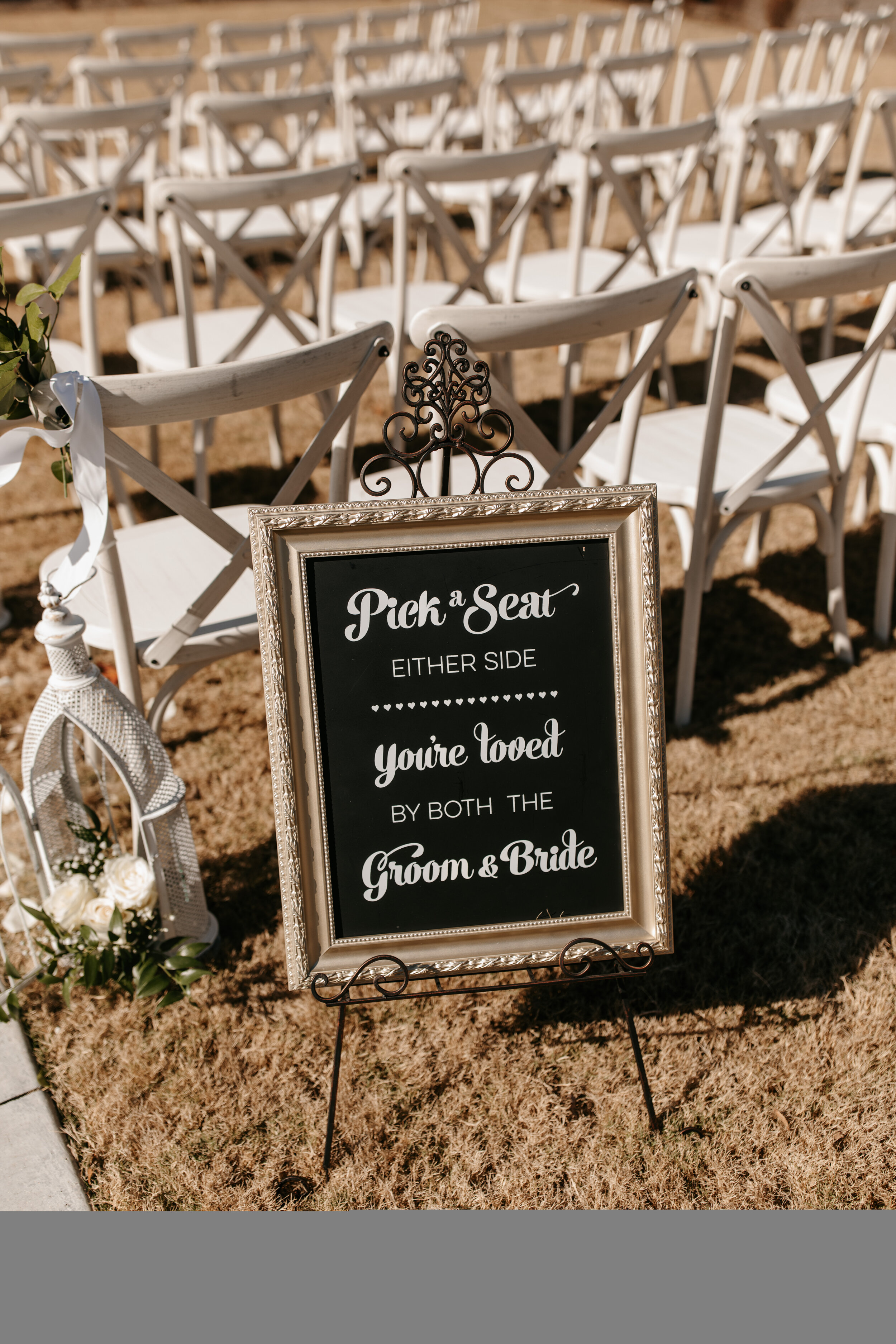 Champagne Frame - Pick a Seat Sign