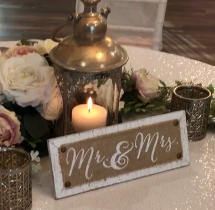 White Rustic Frame -  Mr & Mrs Sweetheart Table Sign