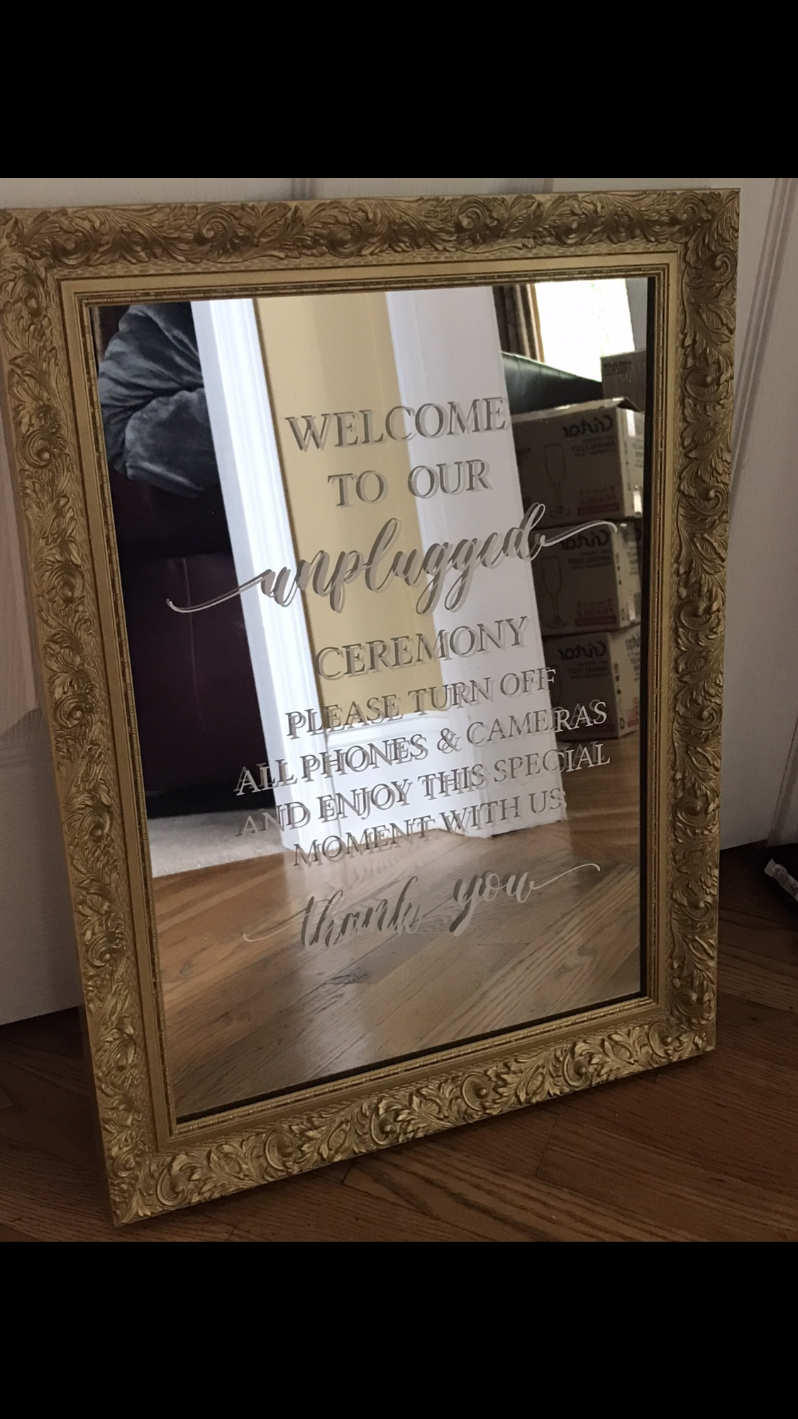 Gold Frame - Unplugged Ceremony Sign