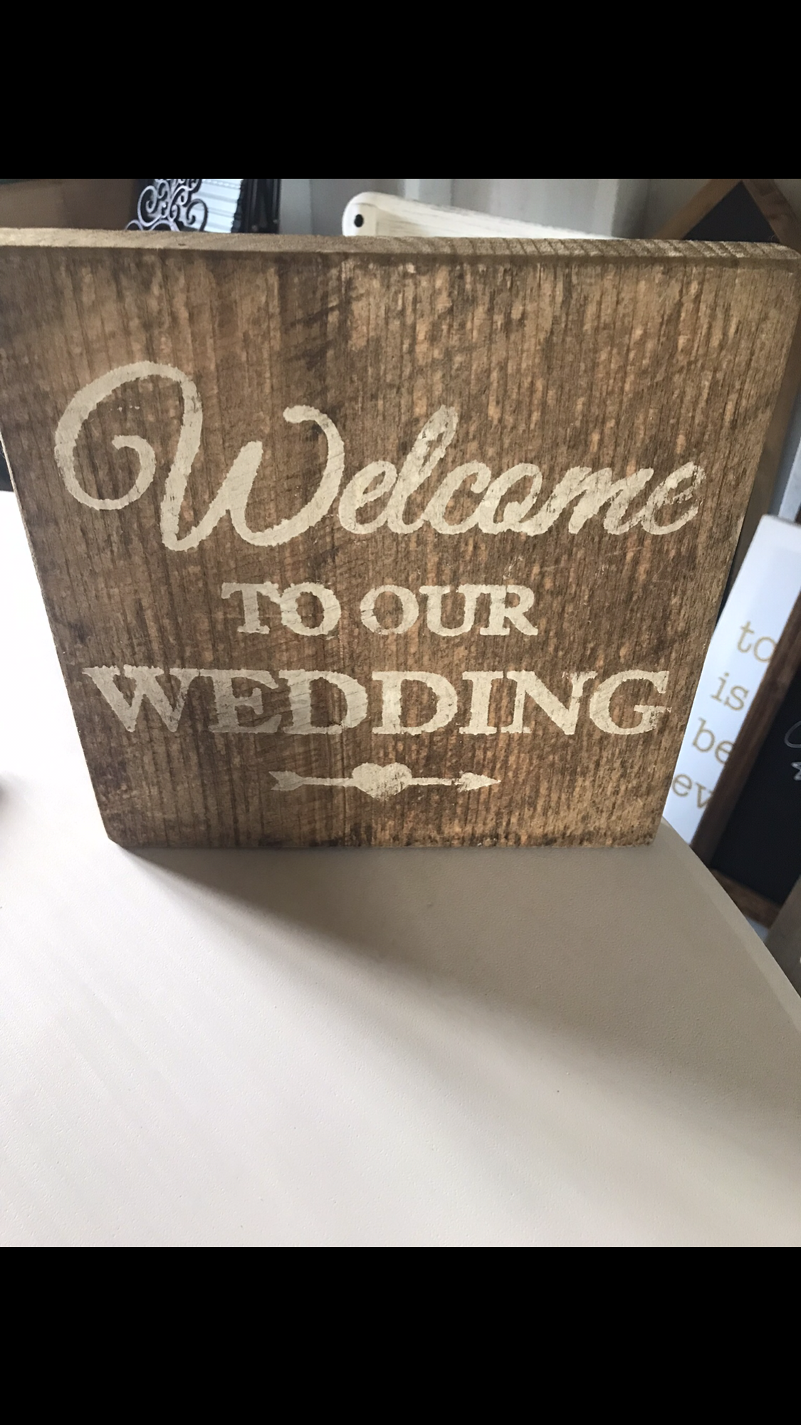 Rustic - 'Welcome to our Wedding' Small Table Sign