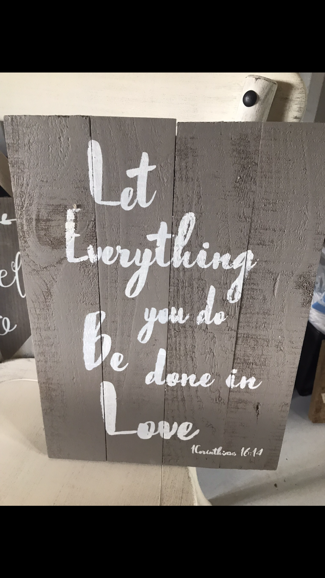 Rustic - 'Let  Everything Be Done in Love' Medium Sign