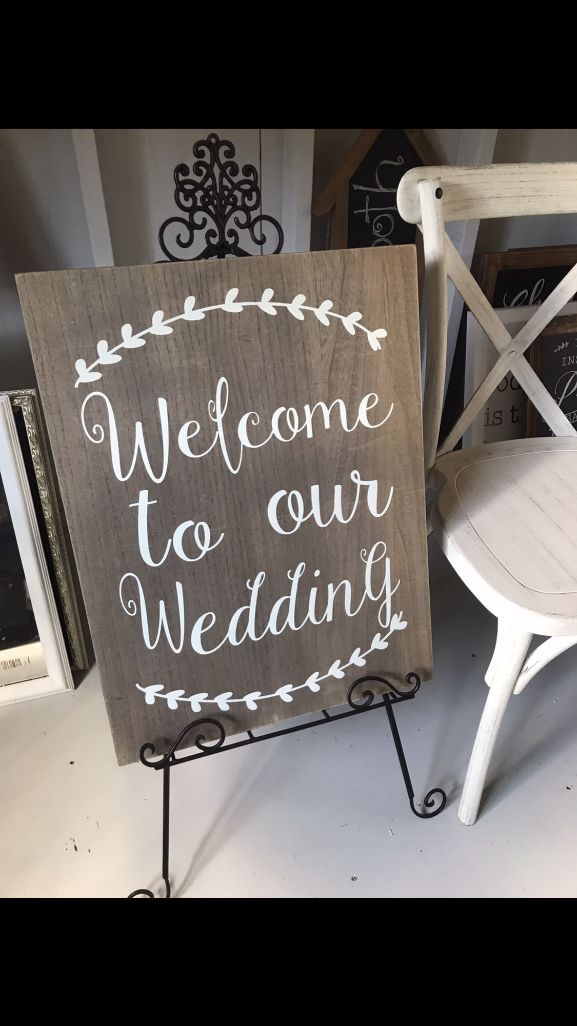 Rustic - Welcome to our Wedding Large Sign for easel