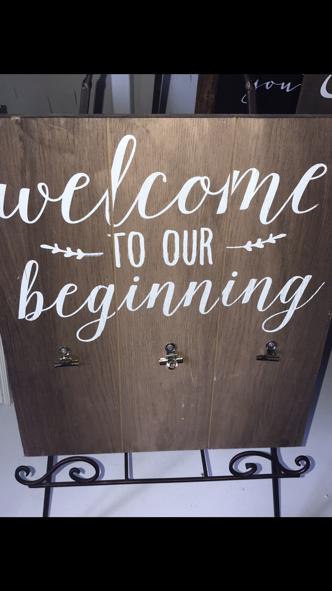 Rustic - Welcome to our Beginning small frame - holds 3 photos