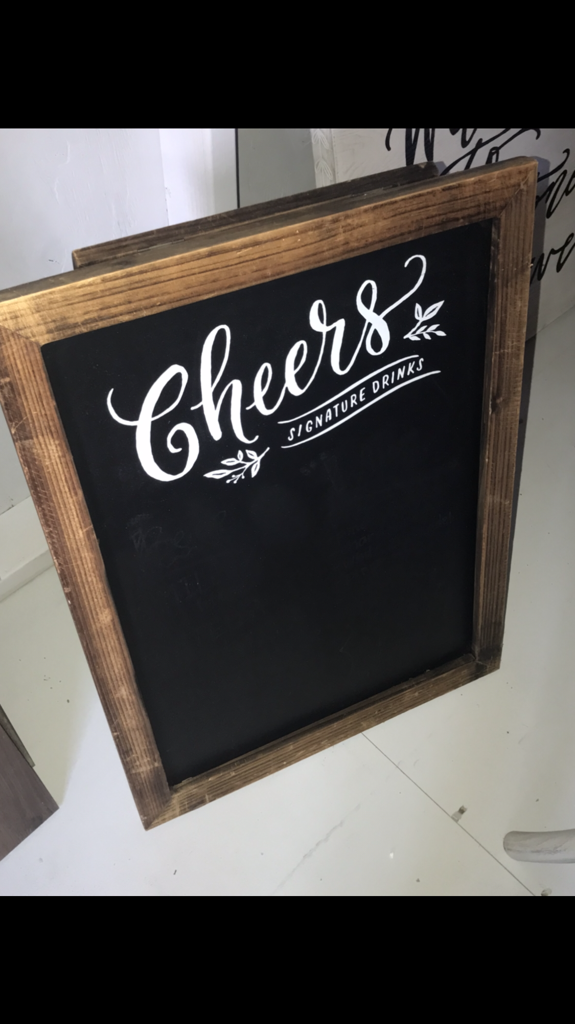 Cheers - Large Chalkboard Sign (Built In Easel)