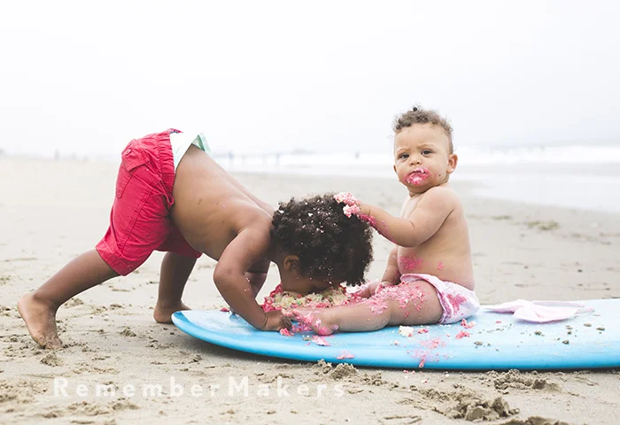 Sophie Turns 1 | Santa Monica Beach Cake Smash | First Birthday Portraits Los Angeles