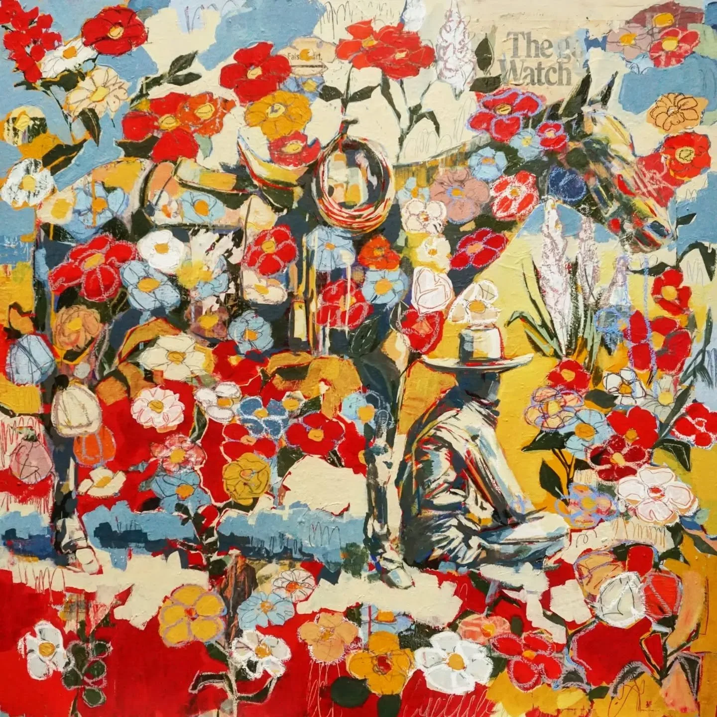 The Watch - 48 x 48 - Mixed on Canvas