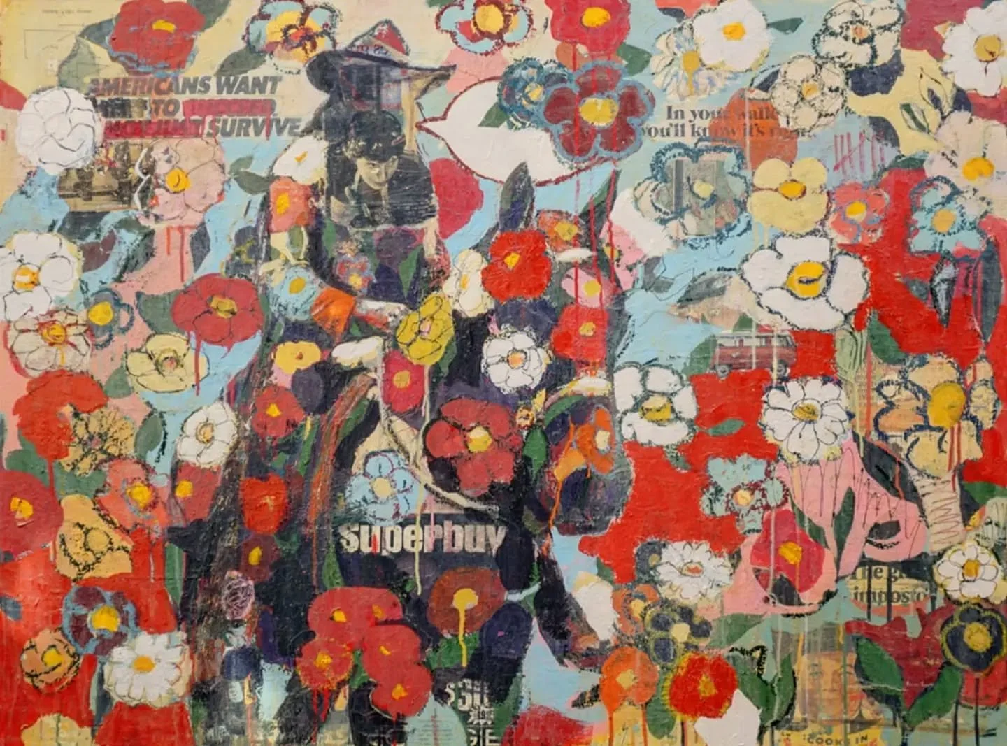(Americans want to) Survive - 36 x 48 - Mixed on canvas