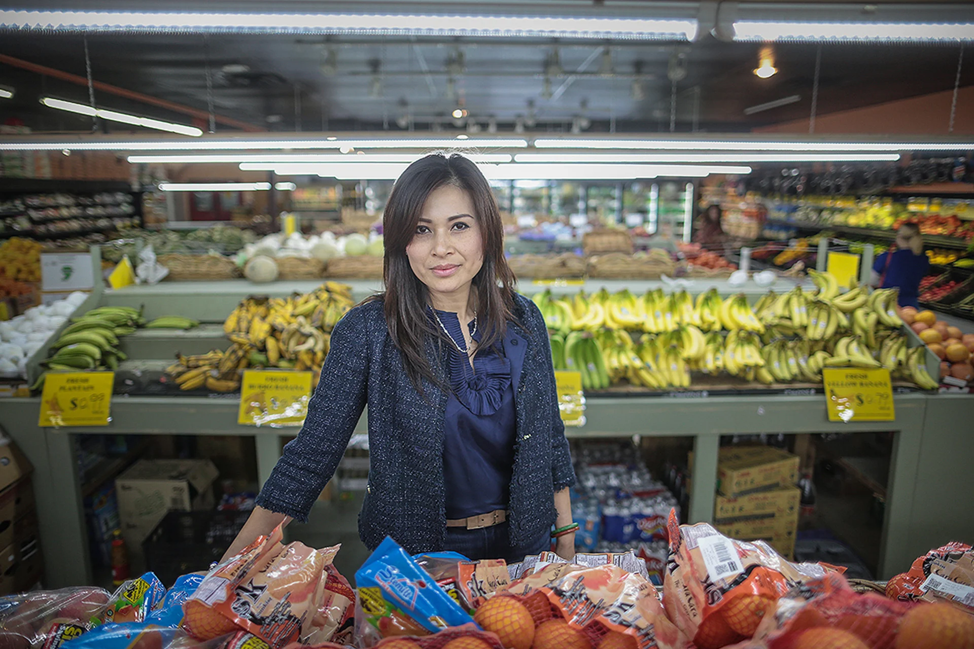 Karina inside the Viet Hoa Food Market on Cleveland.