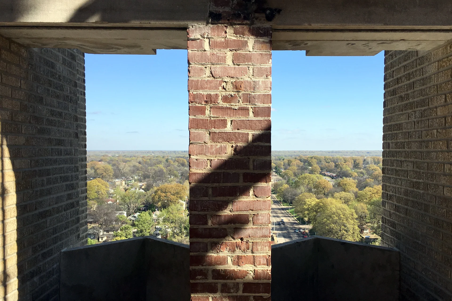 Looking out from the tower.