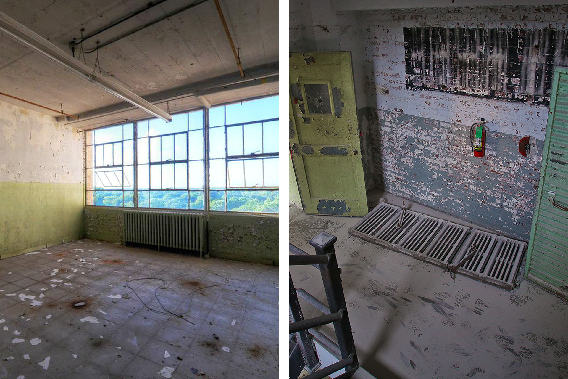 Radiators in the dormant Sears building