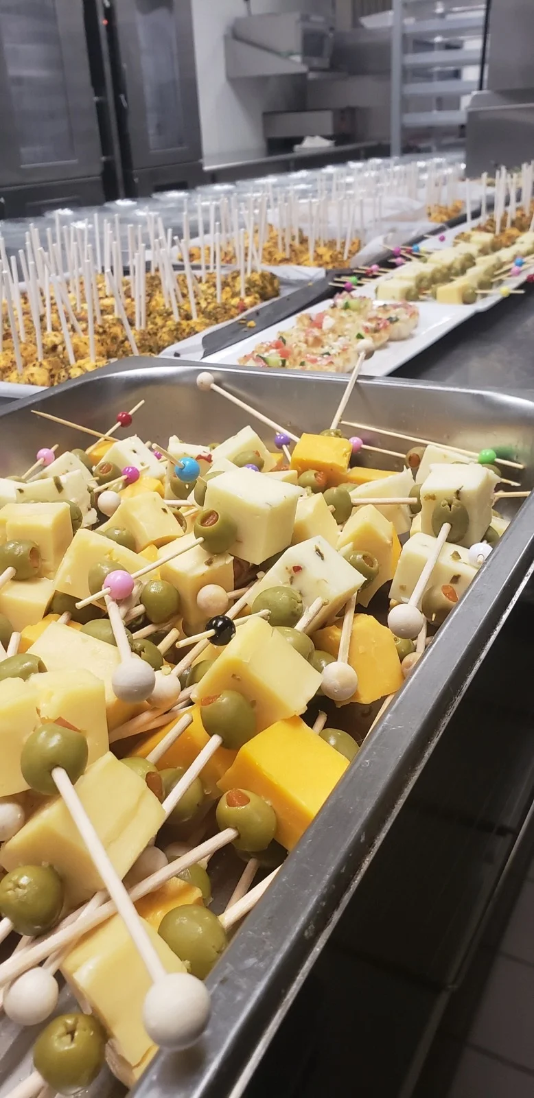 Three-Cheese Skewers w/ Olives