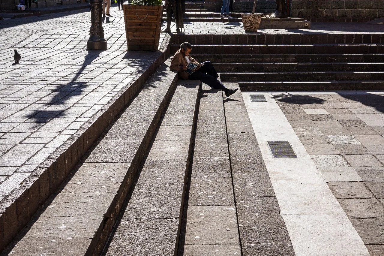 a reader on Sunday morning  Guanajuato, Mexico 2019