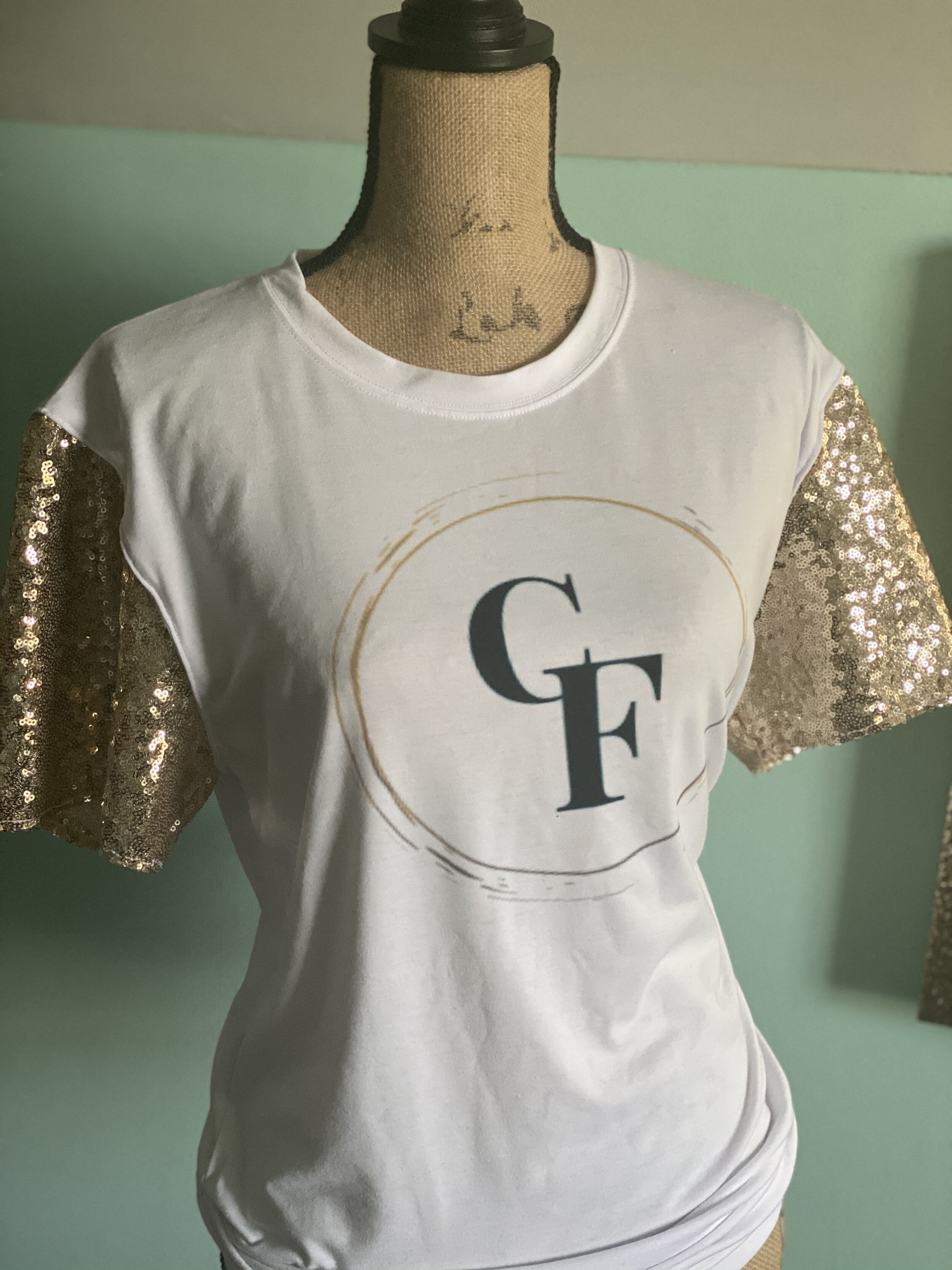 Customized White Sequence Sleeve Customized
