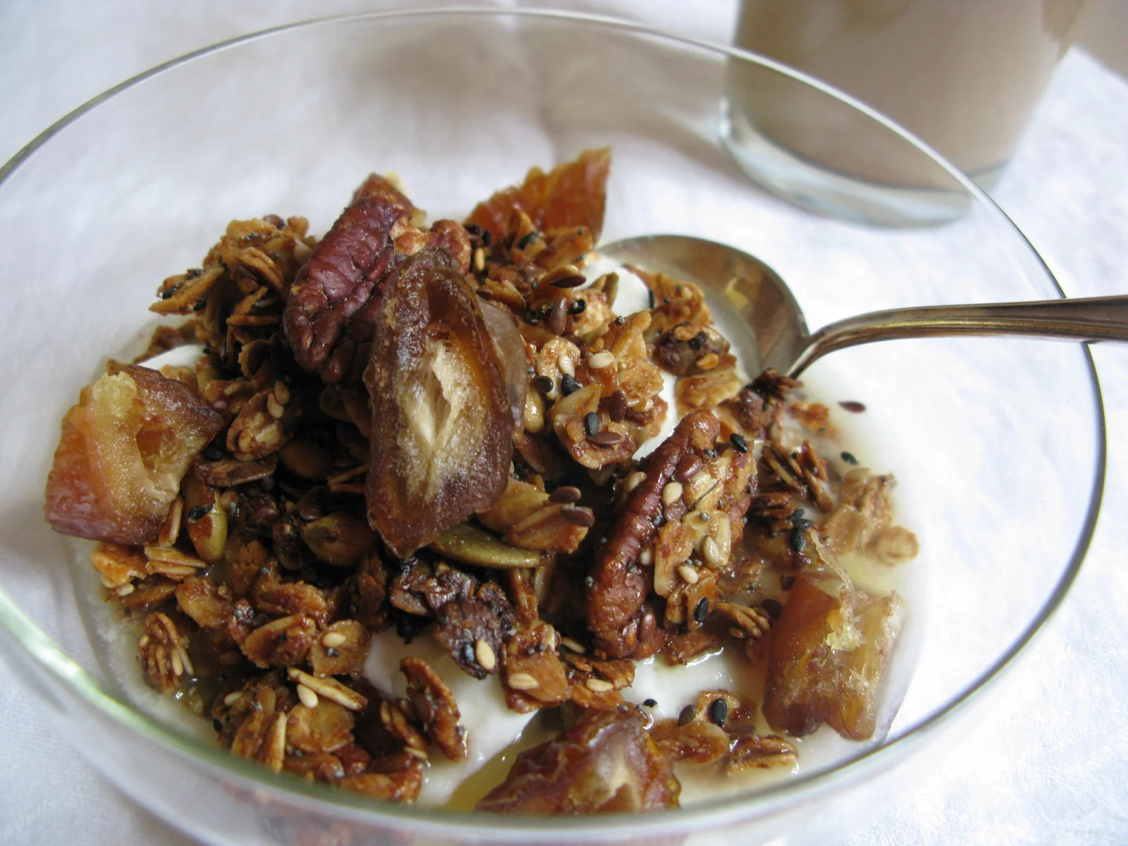 Homemade Vegan Seeded Granola with dates and pecans
